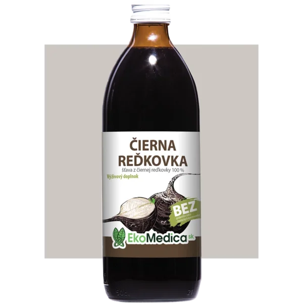 stopercentná prírodná šťava z čiernej reďkovky EkoMedica SK 500 ml